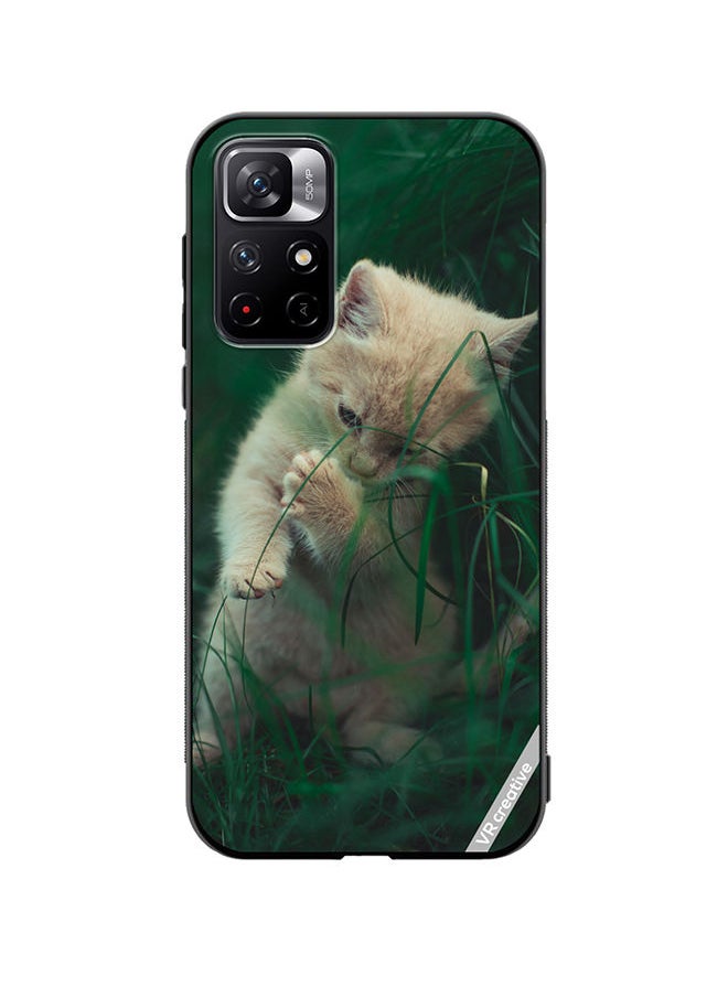 Protective Case Cover For Xiaomi Redmi Note 11T 5G Playing Kitten Design Multicolour