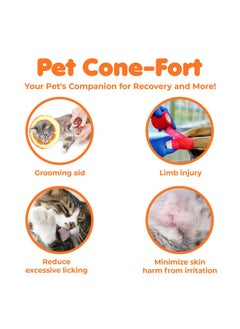 SunGrow SunGrow Cat Cone Collar Soft, Stop Licking E Collar for Recovery, Post Surgery Stress Relieving with Adjustable Strap Enclosures (9" - 10.5" Neck Size, Orange)  - Image 4