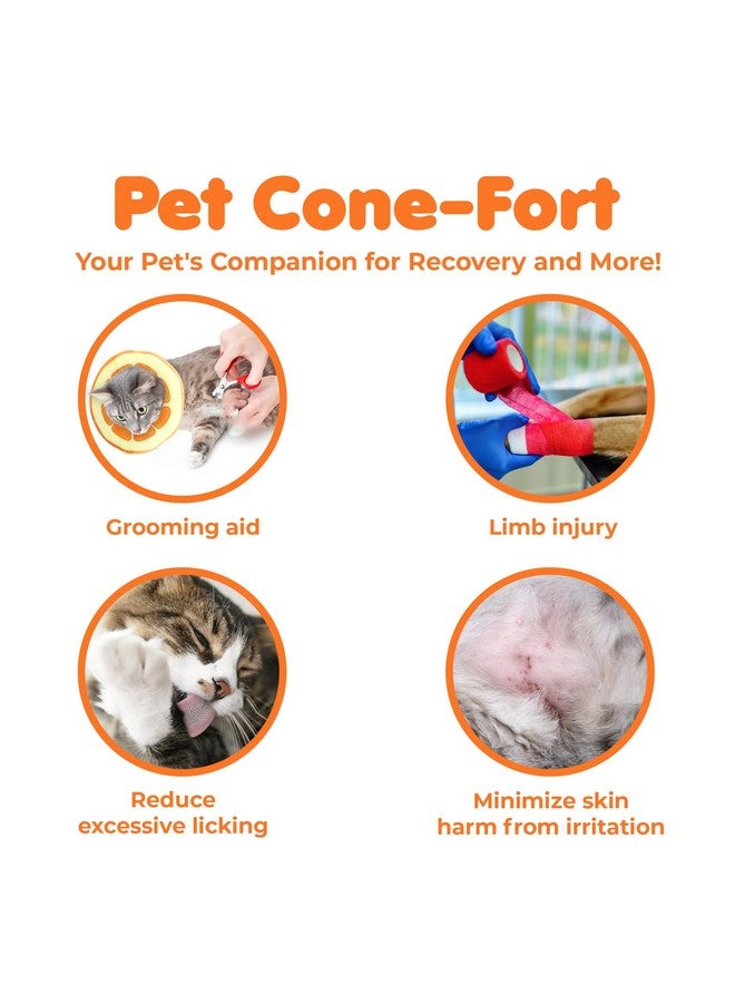 SunGrow Cat Cone Collar Soft, Stop Licking E Collar for Recovery, Post Surgery Stress Relieving with Adjustable Strap Enclosures (9" - 10.5" Neck Size, Orange) - Image 4