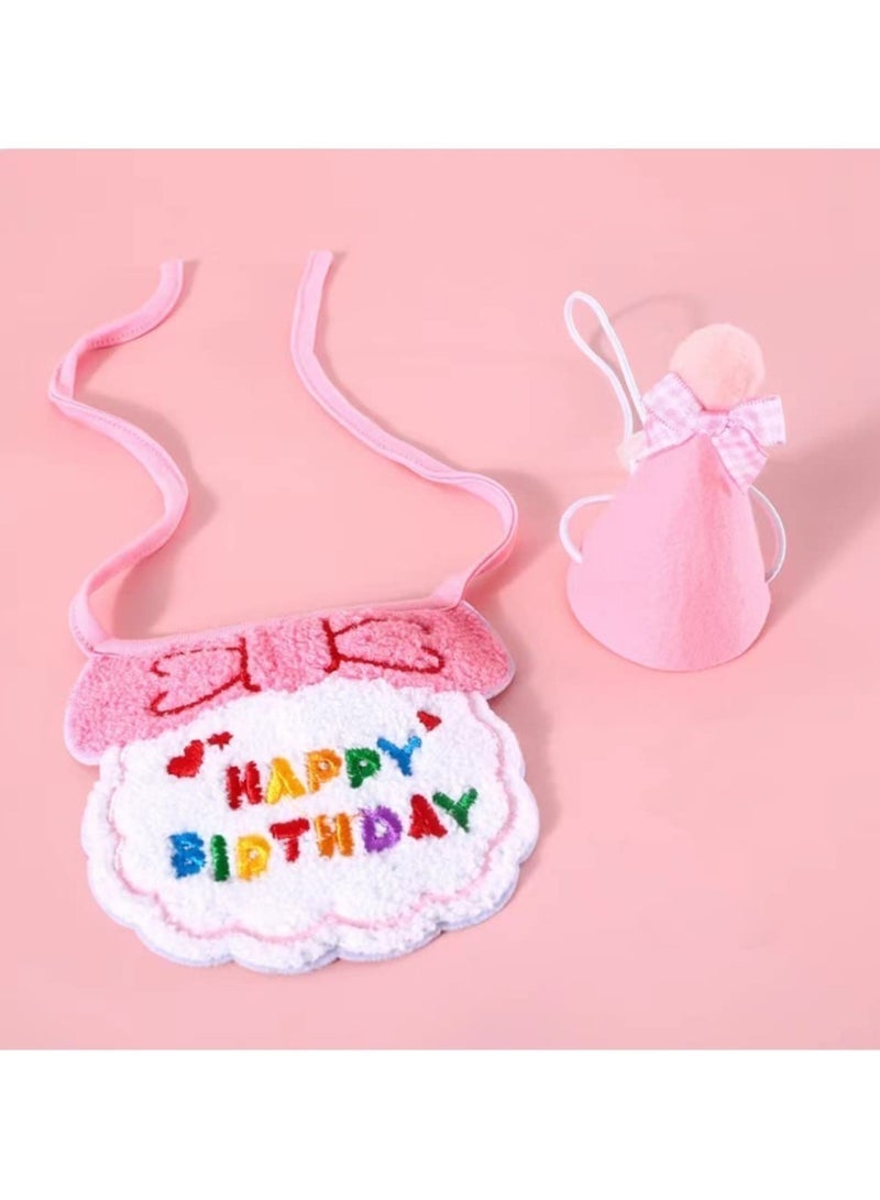 GIFT Birthday Hat Scarf Set for Pet Puppy Cats, Princess Cat Costumes for Cats, Cute Lace Bandanas for Cats, Pet Birthday Party Decorations Set - Image 2