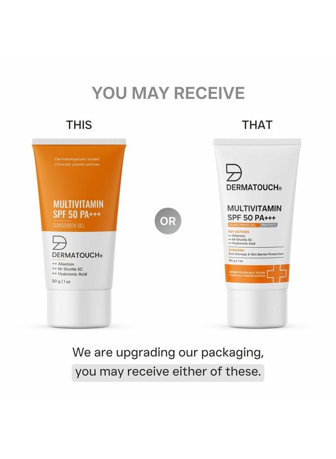 DERMATOUCH جل واقي شمس ديرماتوتش متعدد الفيتامينات SPF 50 PA+++ لجميع أنواع البشرة | حماية من UVA-UVB | بدون أثر أبيض | للجنسين | 30 جرام - Image 2
