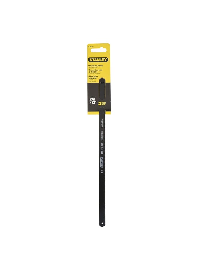 Stanley 2-Piece 25TPI Hacksaw Blade Black 12inch 15-924A - Image 1