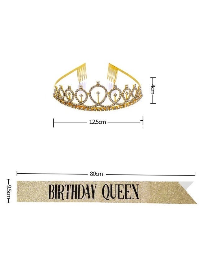 طقم شريط عيد ميلاد الملكة وعصابة رأس مرصعة بأحجار الراين، هدية تذكارية لحفلة عيد الميلاد - Image 2