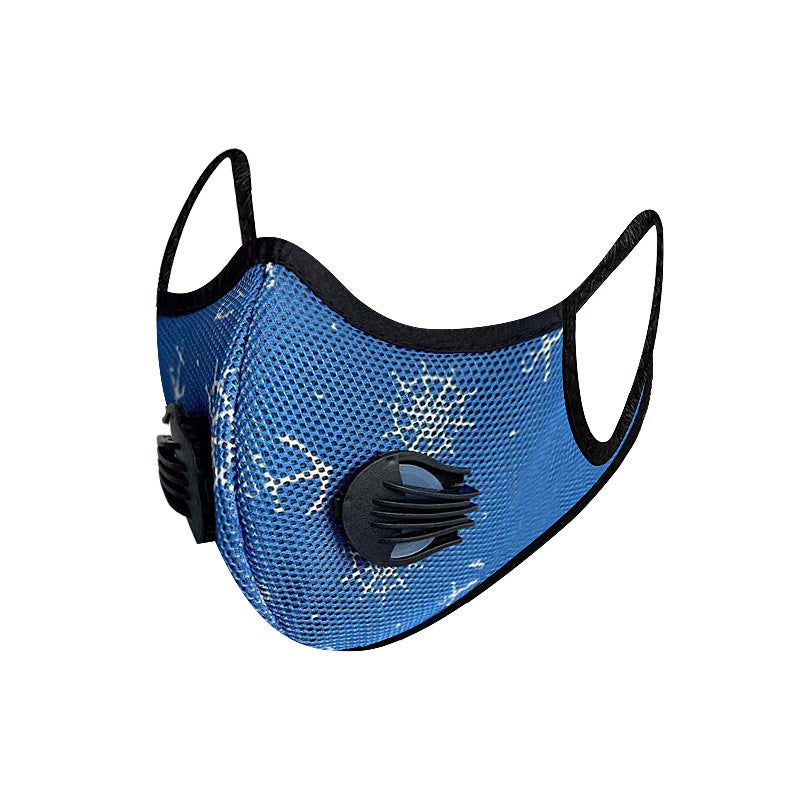 Generic KN95 riding mask replaceable filter outdoor anti-haze mask dustproof bicycle mens and womens protective breathing valve Blue Anchor