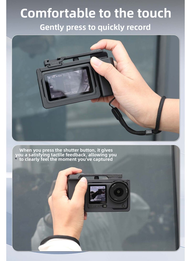 Street Shooting Handle for DJI Osmo Action6 – Rabbit Cage Grip with Lens Cover, Quick Access, Multi-Angle Shooting, Wrist Strap Included - Image 5