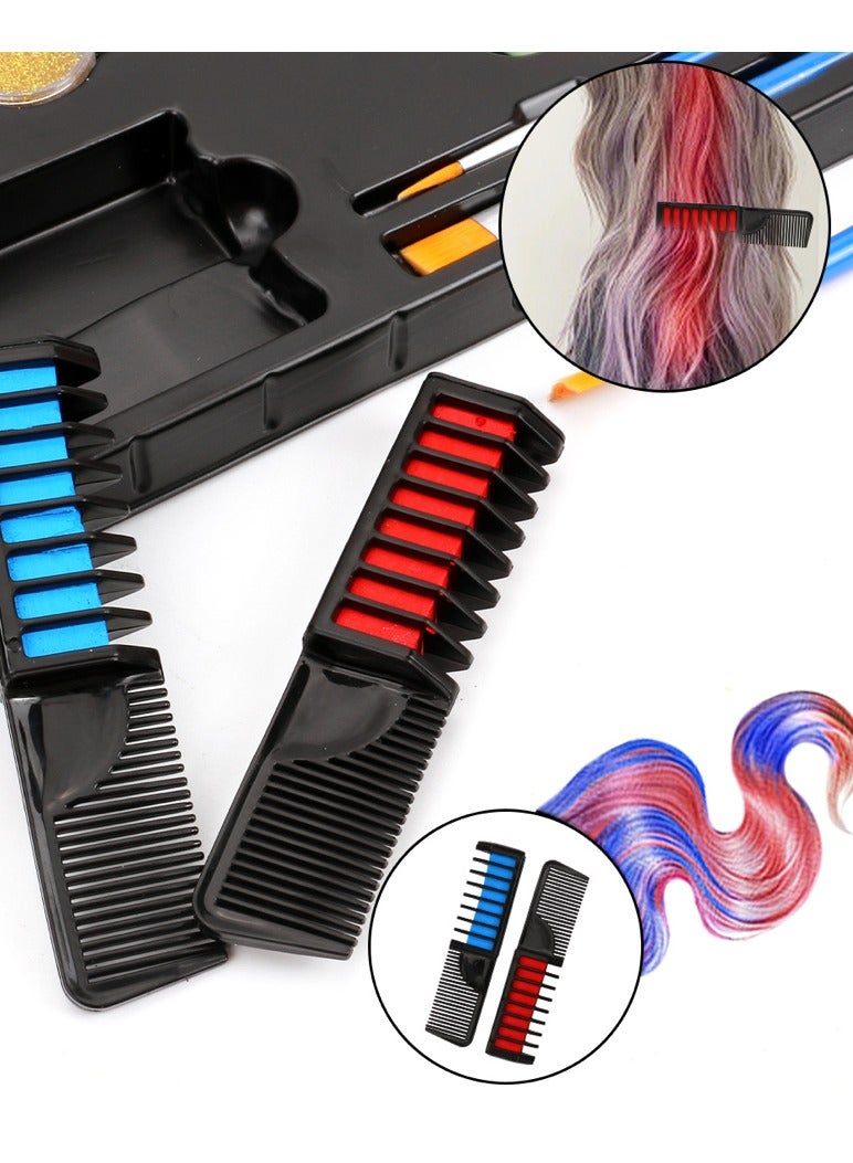 فرحة وسعادة لوحة ألوان رسم الوجه والجسم 20 لون - مجموعة مكياج للمحترفين والكبار والأطفال - ✔ تشمل فرشاة صبغ شعر تستخدم لمرة واحدة + ملصقات وشم مؤقت - Image 3