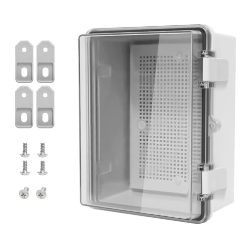 LMioEtool ABS Plastic Dustproof Waterproof IP65 Junction Box Hinged Shell Universal Electrical Project Enclosure Gray, with PC Transparent Clear Cover 8.7 x 6.7 x 4.3inch(220 x170 x110mm) - Image 1