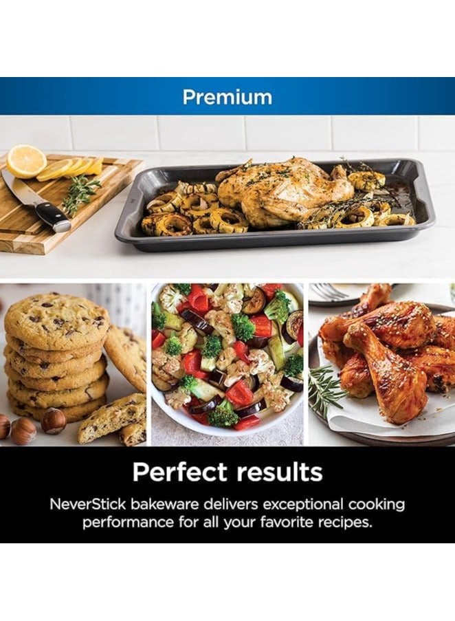 Premium Heavy Duty Never Stick 50 x 30 cm Extra Large Baking Sheet Tray, Nonstick Oven Tray Heat Up to 260°C, Dishwasher Safe, Grey Color, Extra Durable Nonstick Surface - Image 2