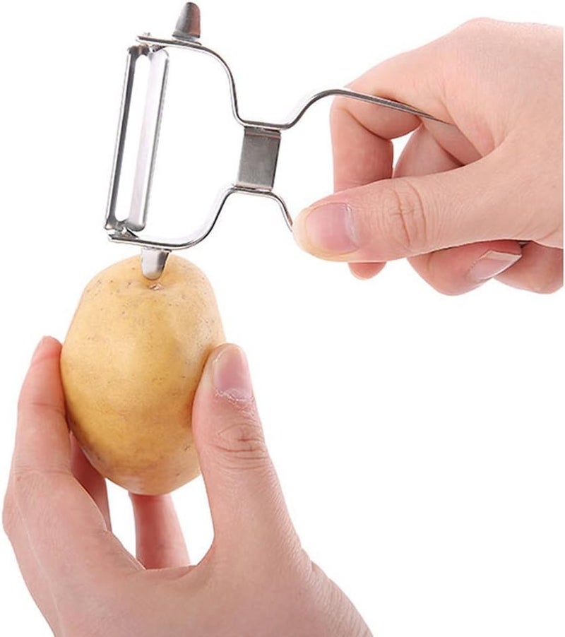 Derovan Heavy‑Duty Stainless Steel Vegetable & Fruit Peeler – Y‑Style or Straight Blade with Eye Removal Tool, Ergonomic Non‑Slip Grip – Rust‑Resistant, Long‑Lasting Kitchen Prep Tool - Image 5