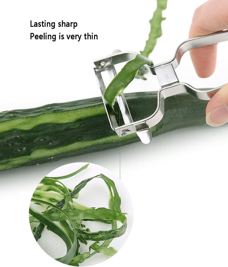 Derovan Heavy‑Duty Stainless Steel Vegetable & Fruit Peeler – Y‑Style or Straight Blade with Eye Removal Tool, Ergonomic Non‑Slip Grip – Rust‑Resistant, Long‑Lasting Kitchen Prep Tool - Image 4