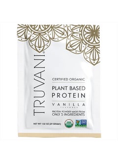 Truvani Organic Protein Powder Vanilla Flavored Non GMO,Gluten Free,(1 Serving) 1.02 OZ (29g)