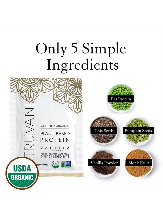 Truvani - Truvani Organic Protein Powder Vanilla Flavored Non GMO,Gluten Free,(1 Serving) 1.02 OZ (29g) - Image 1