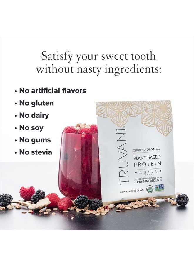 Truvani - Truvani Organic Protein Powder Vanilla Flavored Non GMO,Gluten Free,(1 Serving) 1.02 OZ (29g) - Image 1