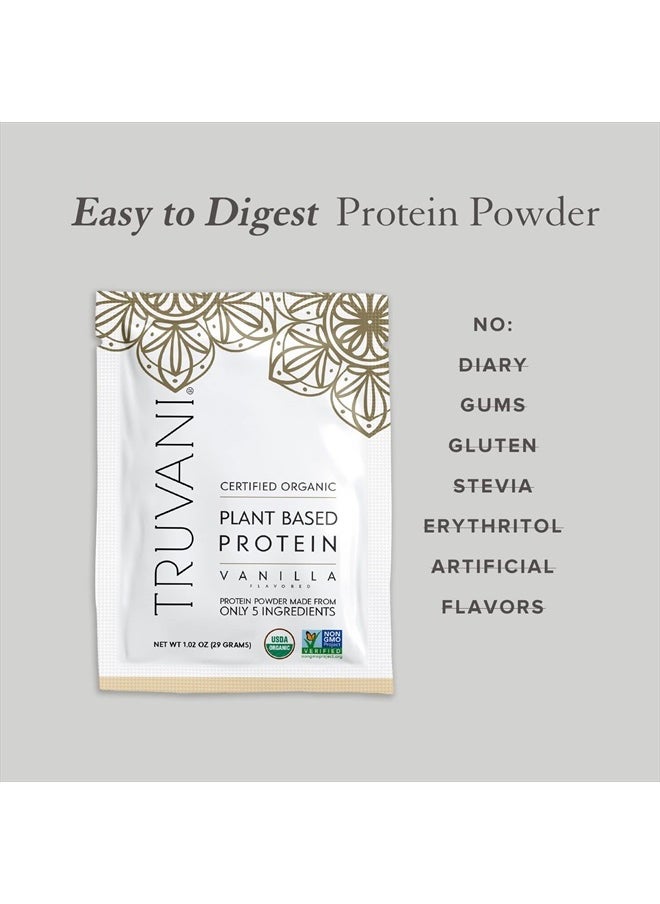 Truvani - Truvani Organic Protein Powder Vanilla Flavored Non GMO,Gluten Free,(1 Serving) 1.02 OZ (29g) - Image 1