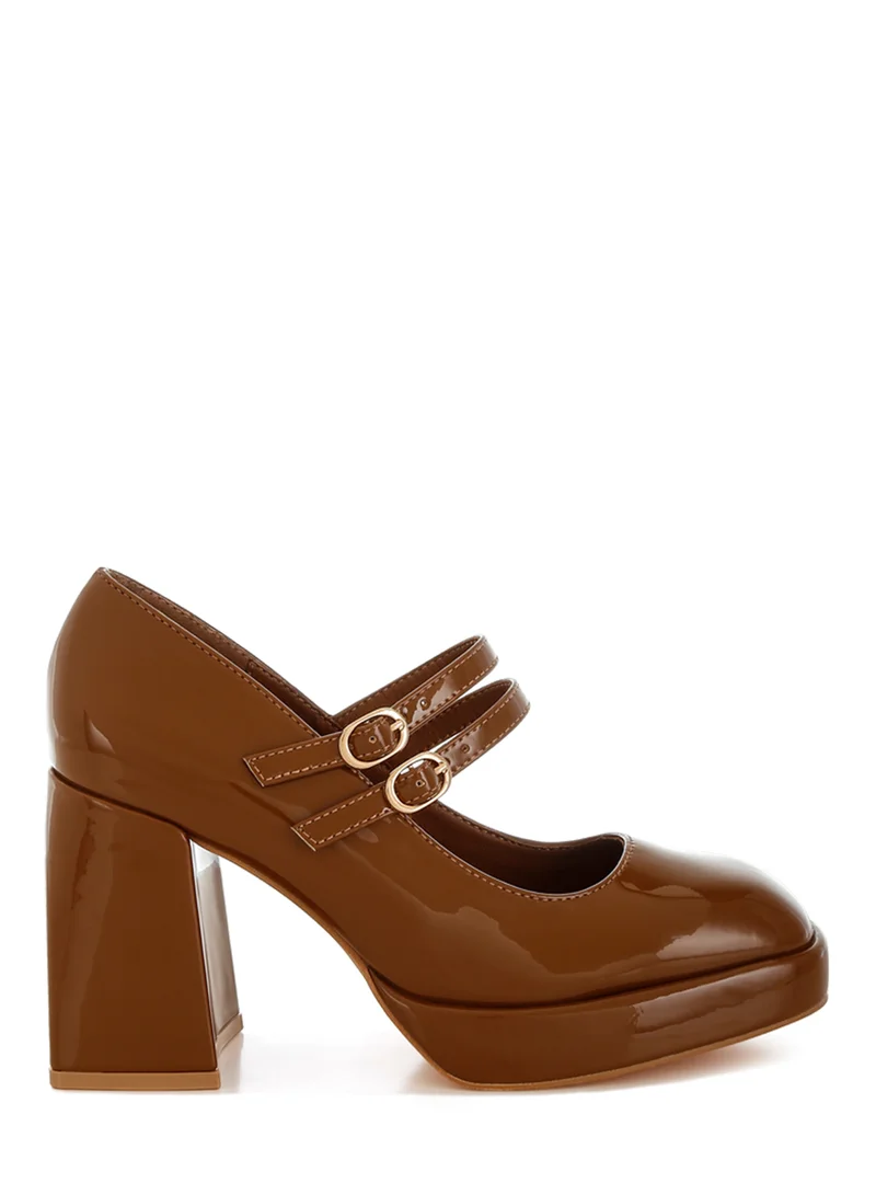 London Rag Double Strap Mary Jane Sandals in Tan