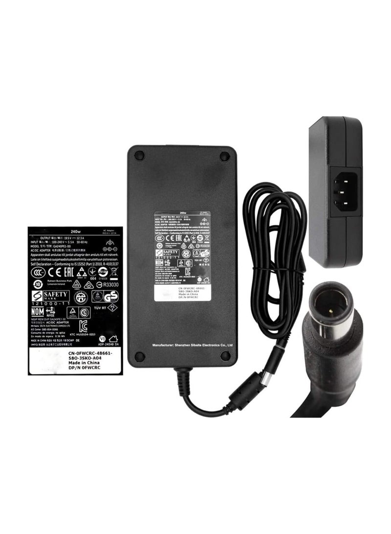 شاحن حاسب محمول 240W PA-9E متوافق مع أجهزة ديل M17x R4، M18x، X51، Precision M6400، M6500، M6600، M6800 (19.5V 12.3A) - Image 1