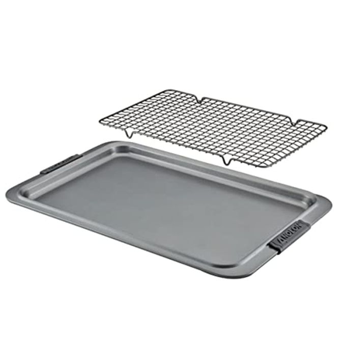 Anolon Advanced Nonstick Bakeware/Baking Sheet and Cooling Rack Set, 2 Piece, Gray