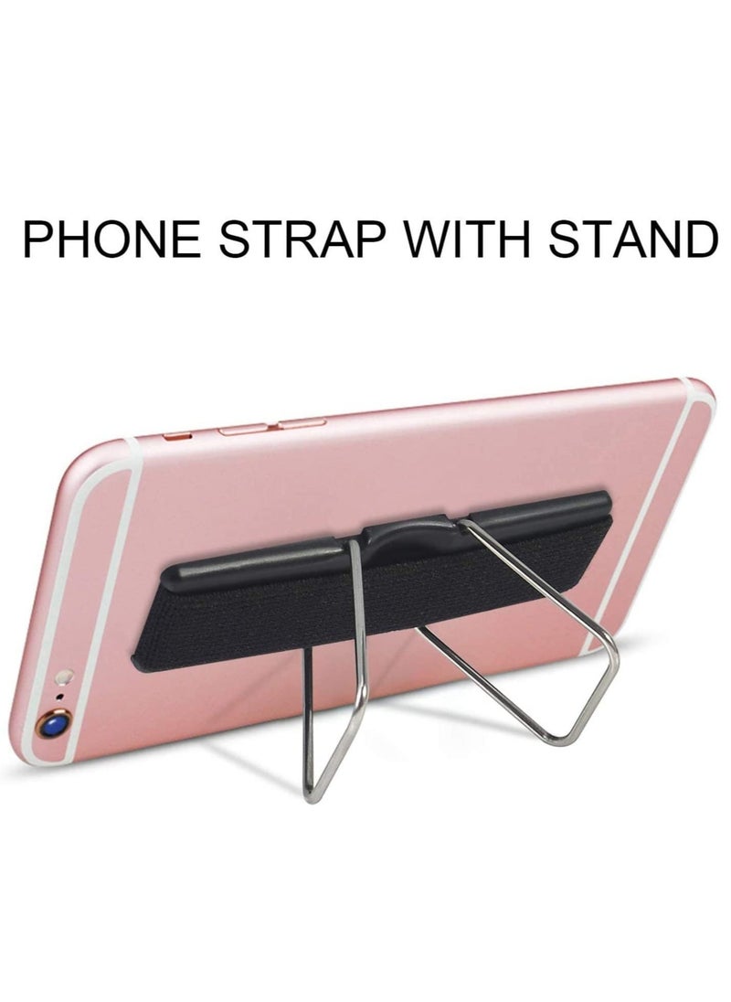 Raxoom 4 Pcs Phone Finger Holder Back of Phone Grip with Stand Compatible with iPhone Samsung and Most Smartphones(Black Black Silver Rose Gold 4PCS) - Image 1