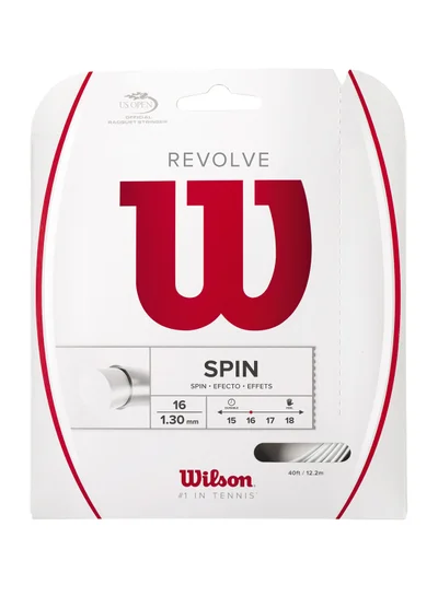 Wilson Revolve Tennis String Gauge 16 (1.3mm) - Set 40 ft / 12.2 m, White
