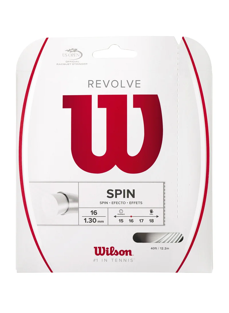 Wilson Revolve Tennis String Gauge 16 (1.3mm) - Set 40 ft / 12.2 m, White