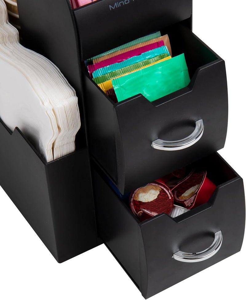 Mind Reader Coffee Condiment and Accessories Caddy Organizer, Black - Image 4