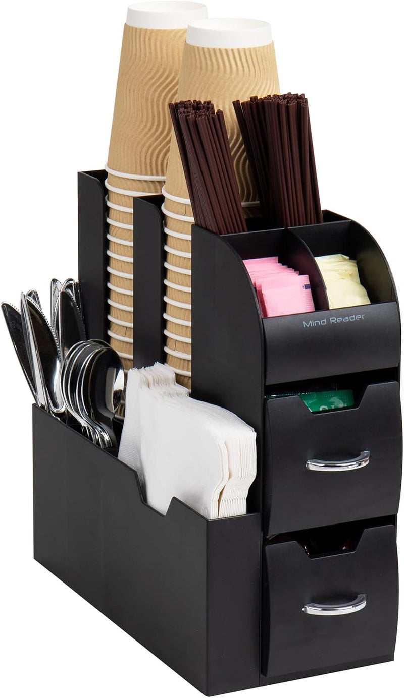 Mind Reader Coffee Condiment and Accessories Caddy Organizer, Black - Image 1