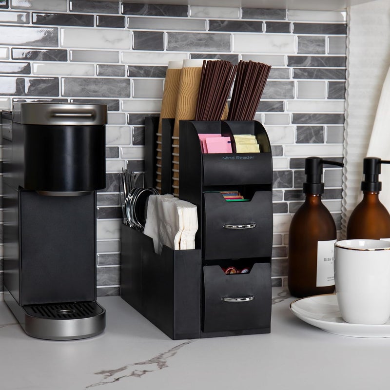 Mind Reader Coffee Condiment and Accessories Caddy Organizer, Black - Image 2