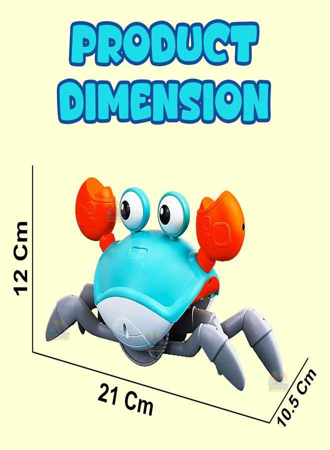 VGRASSP Rechargeable Crawling Dancing Crab Toy for Kids - Obstacle Avoiding Cute Animal with Light and Music - Color as per Stock - Image 3