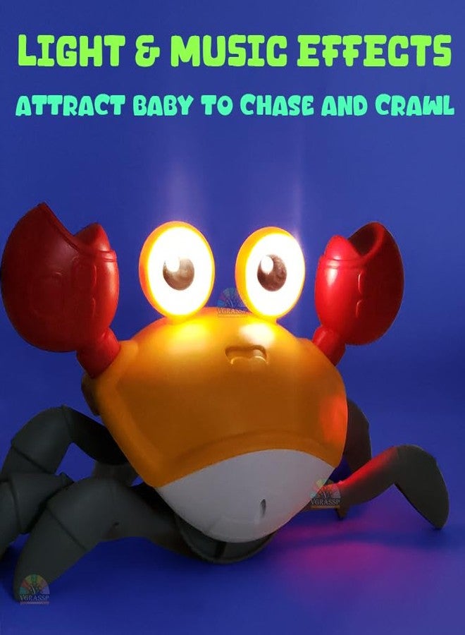 VGRASSP Rechargeable Crawling Dancing Crab Toy for Kids - Obstacle Avoiding Cute Animal with Light and Music - Color as per Stock - Image 4