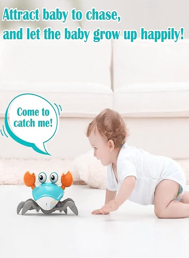 VGRASSP Rechargeable Crawling Dancing Crab Toy for Kids - Obstacle Avoiding Cute Animal with Light and Music - Color as per Stock - Image 2