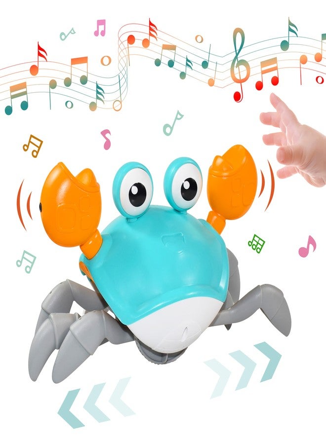 VGRASSP Rechargeable Crawling Dancing Crab Toy for Kids - Obstacle Avoiding Cute Animal with Light and Music - Color as per Stock - Image 1