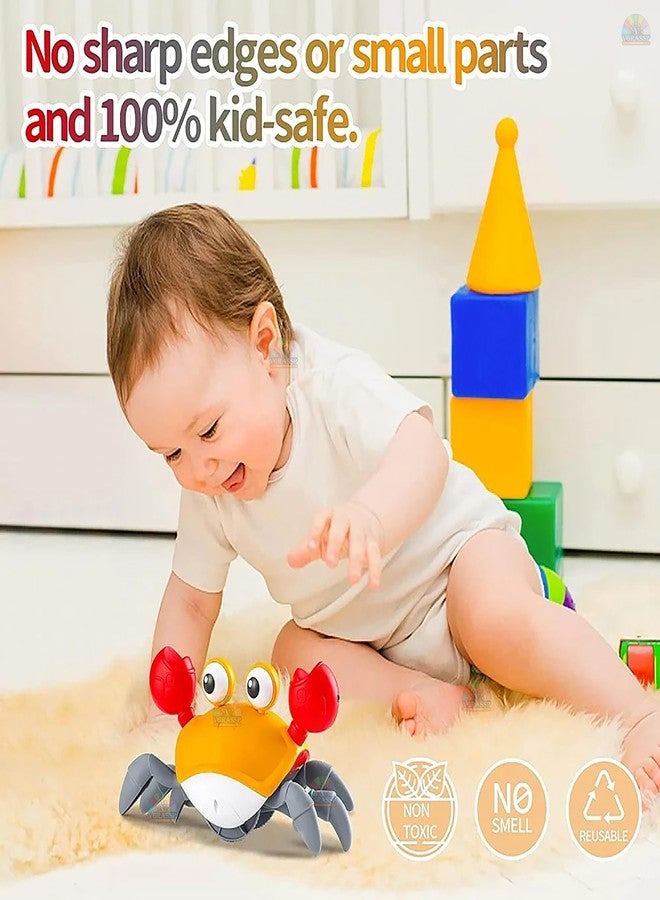 VGRASSP Rechargeable Crawling Dancing Crab Toy for Kids - Obstacle Avoiding Cute Animal with Light and Music - Color as per Stock - Image 5
