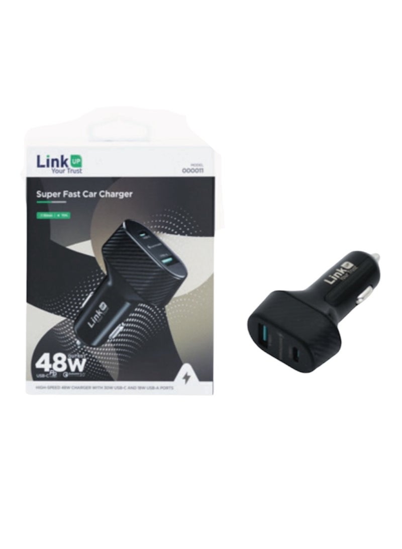 LinkUp 48W Fast Car Charger - Super Fast Charging