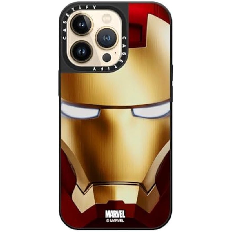 Casetify Mirror iPhone 13 Pro Case 【Iron Man Co-Lab/Reflective / 4.9ft Drop Protection/Compatible with Magsafe】 - Iron Man Hero Mask - Silver on Black - Image 4