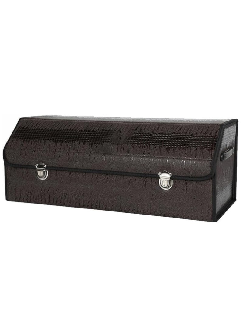 Manful Outdoor Foldable Car Trunk Storage Box Brown, Car Storage Box, Thick Leather Storage Box Storage Box, Foldable  - Image 1