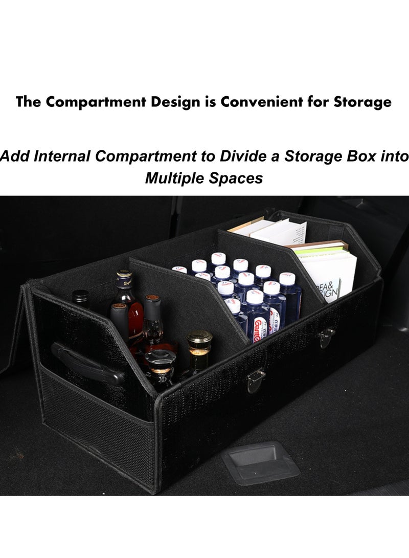Manful Outdoor Foldable Car Trunk Storage Box Brown, Car Storage Box, Thick Leather Storage Box Storage Box, Foldable  - Image 2