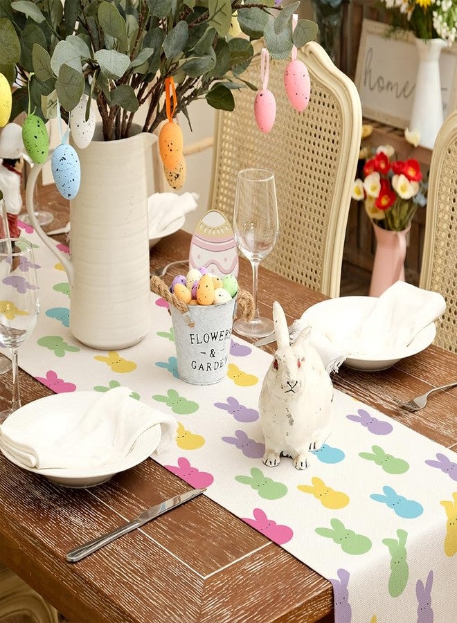GEEORY Easter Table Runner 13 x 72 Inch, Colorful Bunny Decorative Farmhouse Rustic Holiday Spring Table Decoration for Kitchen Dinning, Indoor Outdoor Dinner Party Décor - Image 3