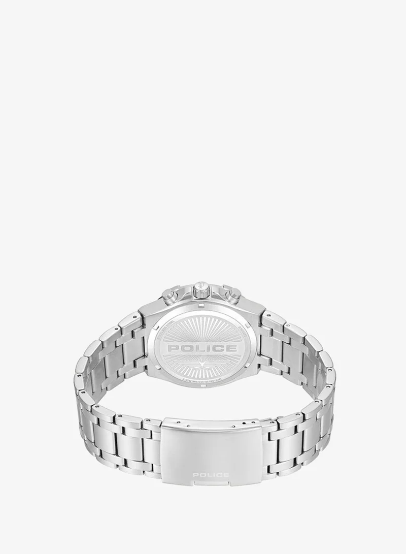 Police silver Men's Guardian Blue Dial Silver Stainless Steel Bracelet Multifunction Watch for Men - 42mm for Men | Best Price UAE