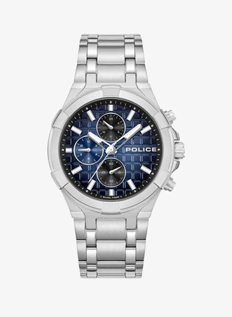 Guardian Blue Dial Silver Stainless Steel Bracelet Multifunction Watch for Men - 42mm