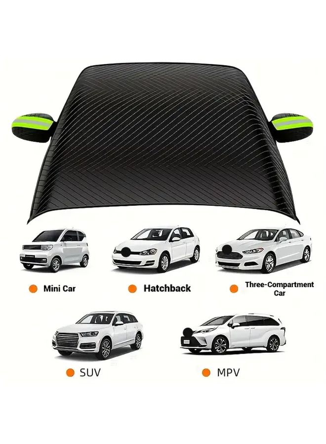 Orange Reflective Heavy Duty Oxford Cloth Windshield Cover All Season UV Snow Shield Front Window Protection - Image 5