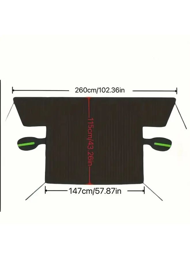 Orange Reflective Heavy Duty Oxford Cloth Windshield Cover All Season UV Snow Shield Front Window Protection - Image 2