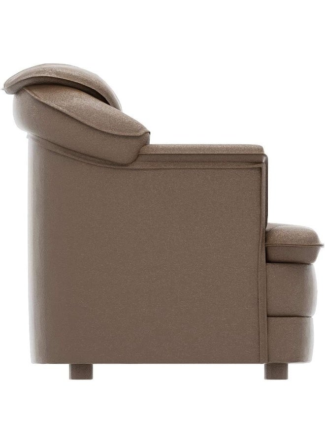 Poppins Home Sofa Set in Lifestyle Leatherette and Polyurethane Foam Elevate Your Space with Distinctive Style (Two Seats, Brown) - Image 4