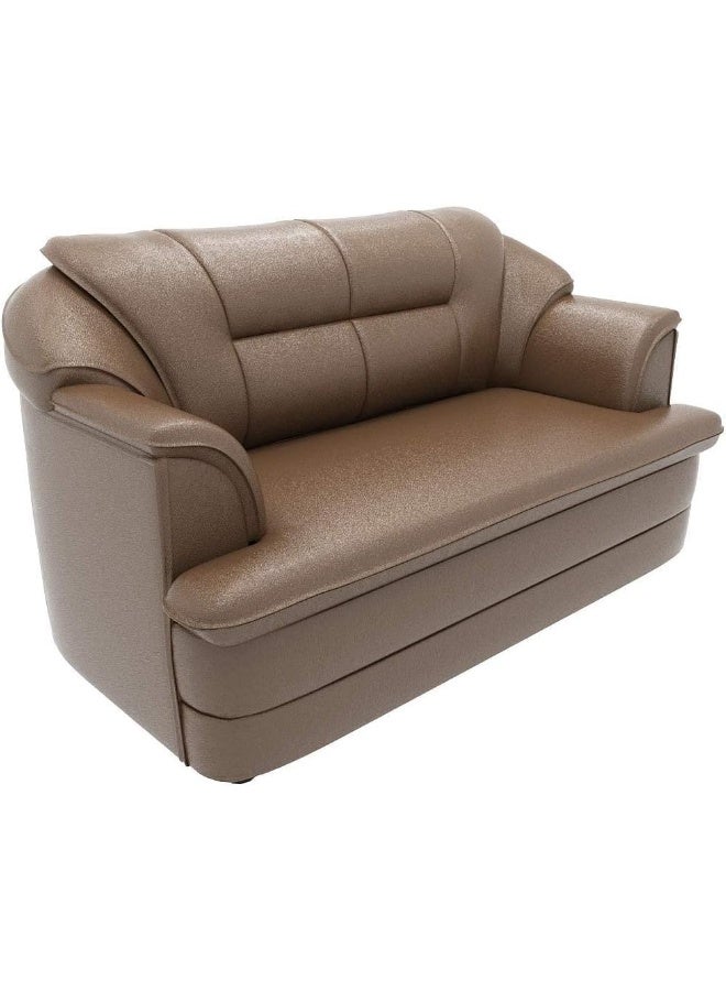 Poppins Home Sofa Set in Lifestyle Leatherette and Polyurethane Foam Elevate Your Space with Distinctive Style (Two Seats, Brown) - Image 3