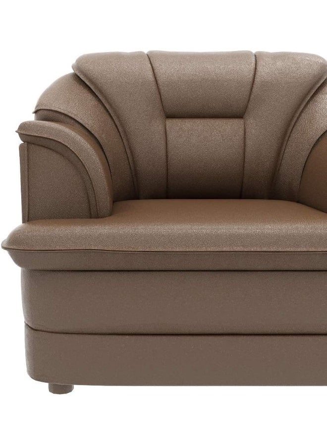 Poppins Home Sofa Set in Lifestyle Leatherette and Polyurethane Foam Elevate Your Space with Distinctive Style (Two Seats, Brown) - Image 5