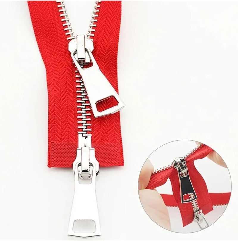 Zips， two way zip，zip for jacket，heavy duty zip，Two Way Zip Zipper Double Slider Two-Way Zips Open End for DIY Handmake Sewing Coat Clothing Tailor Repair Accessories Tool Heavyweight (Color : 6, Size - Image 3