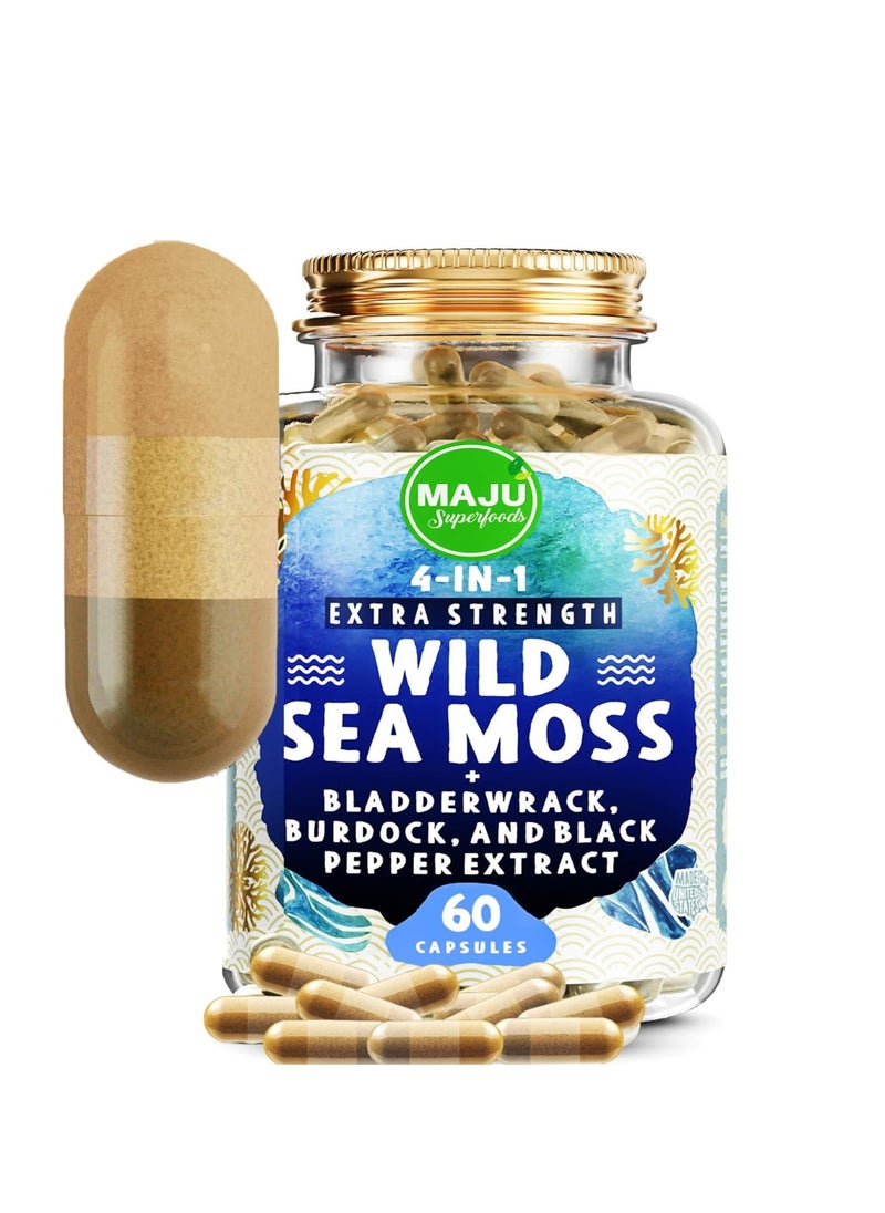 Maju Superfoods 4 in 1 extra strength wild sea moss 60 Capsules  - Image 1