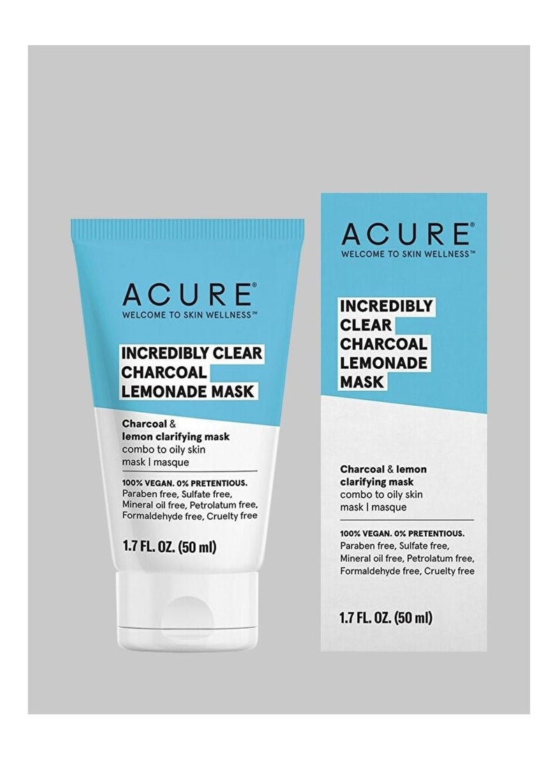 Acure Acure Incredibly Clear Charcoal Lemonade Mask | For Oily to Normal & Acne Prone - Image 2