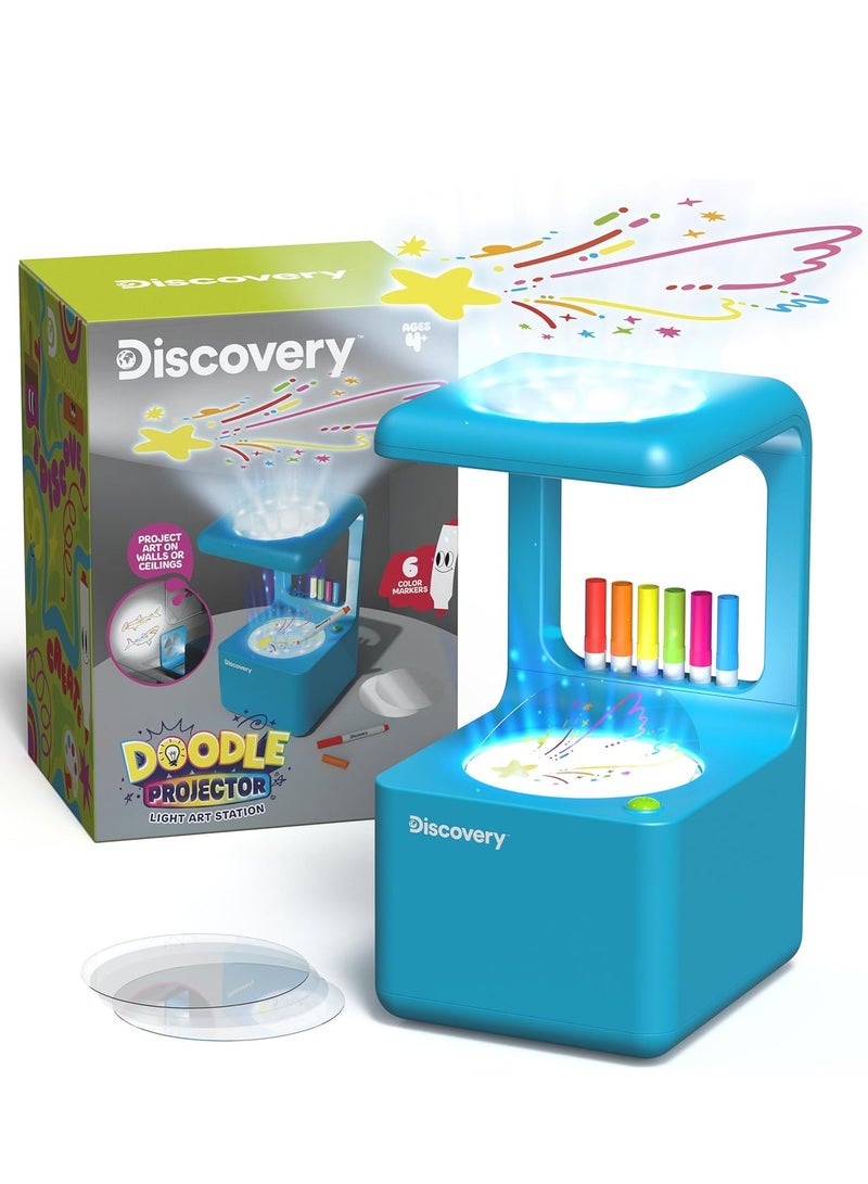Discovery Kids Wall And Ceiling Doodle Sketch Projector Light Art Station With Six Colour Markers - Image 1