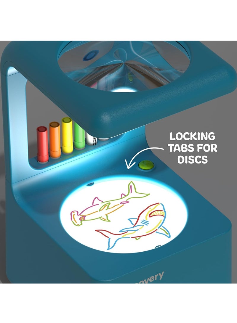 Discovery Kids Wall And Ceiling Doodle Sketch Projector Light Art Station With Six Colour Markers - Image 5