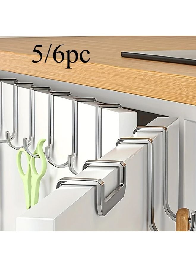 5pcs Stainless Steel S Hooks High Strength No Drill Utility Hangers For Kitchen Storage - Image 2